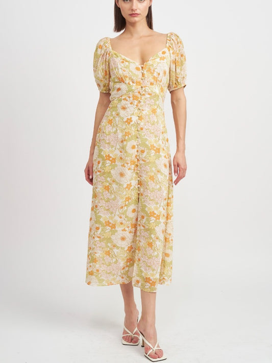 Annie Midi Dress Yellow