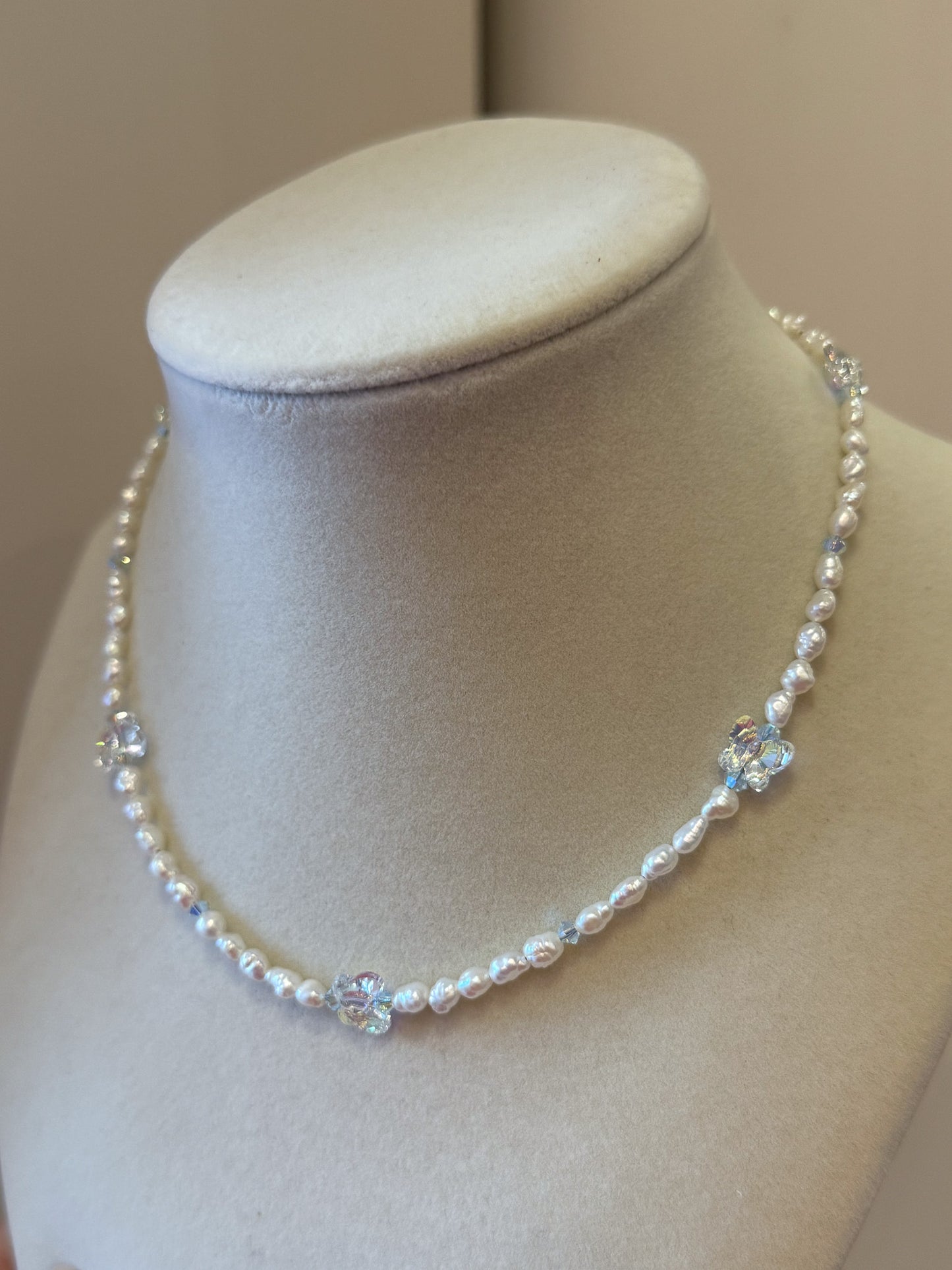 Swarovski Butterfly and Pearl Choker