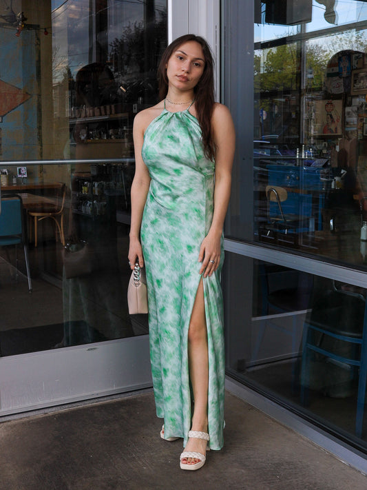 Elynor Satin Halter Dress