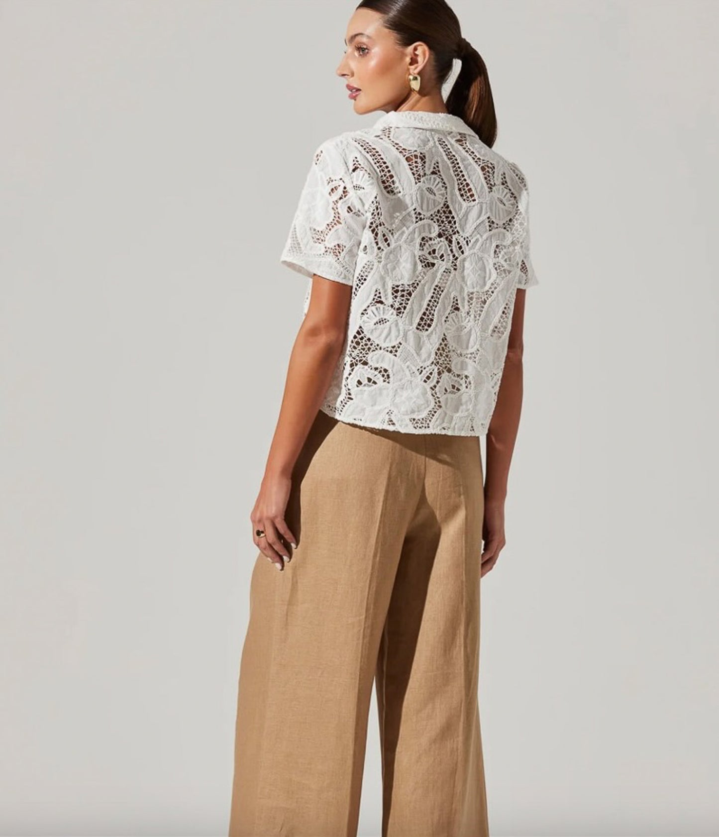 Cabana Top White Lace