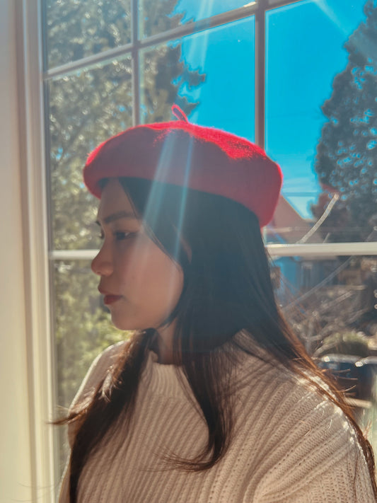 Parisian Girl Beret Red