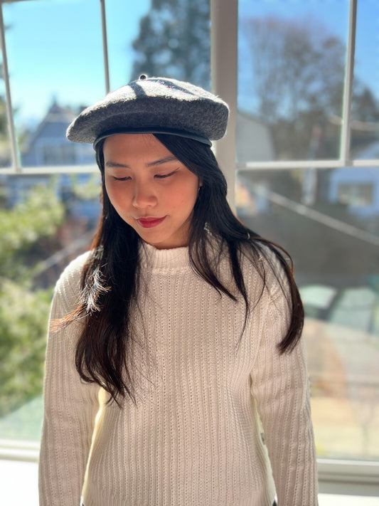 French Felt Beret Gray