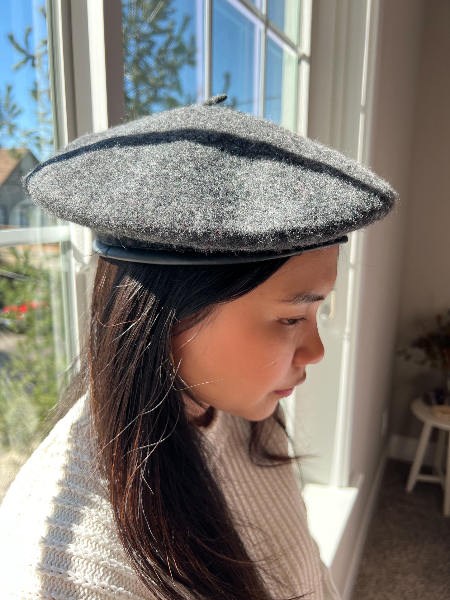 French Felt Beret Gray