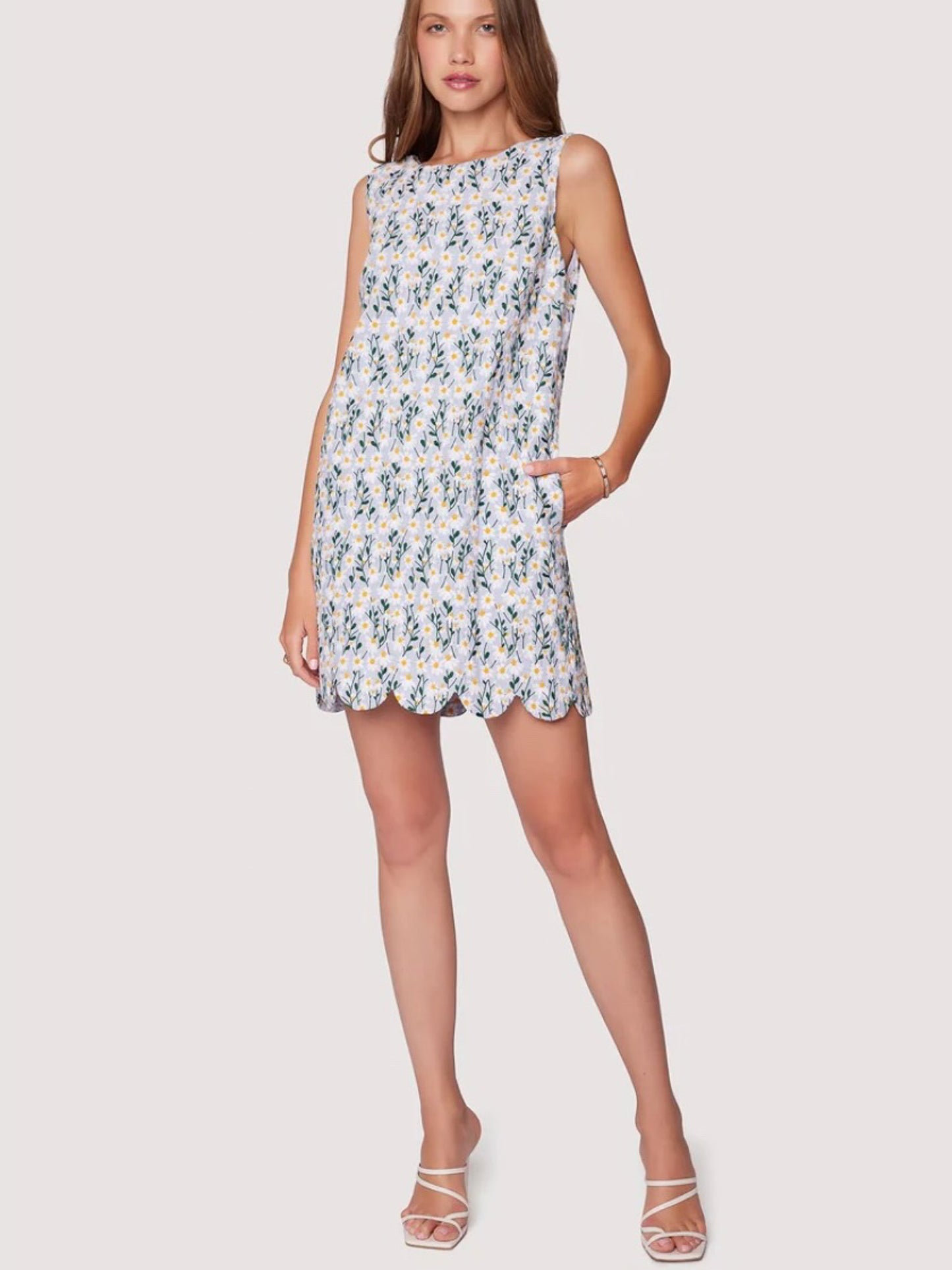 Breath of Youth Scallop Shift Dress
