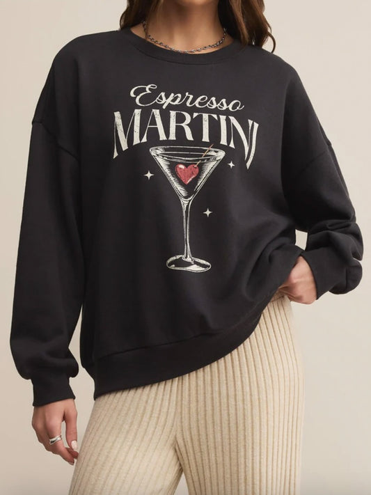 Oversized Martini Sweatshirt Black Sand
