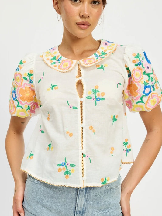 Vivienne Embroidered Top