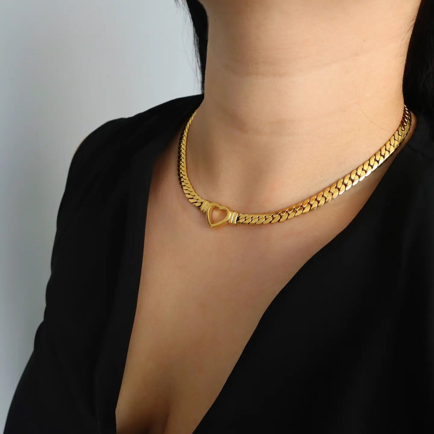 Gold Heart Choker