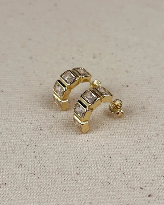 Chunky CZ Curve Earrings