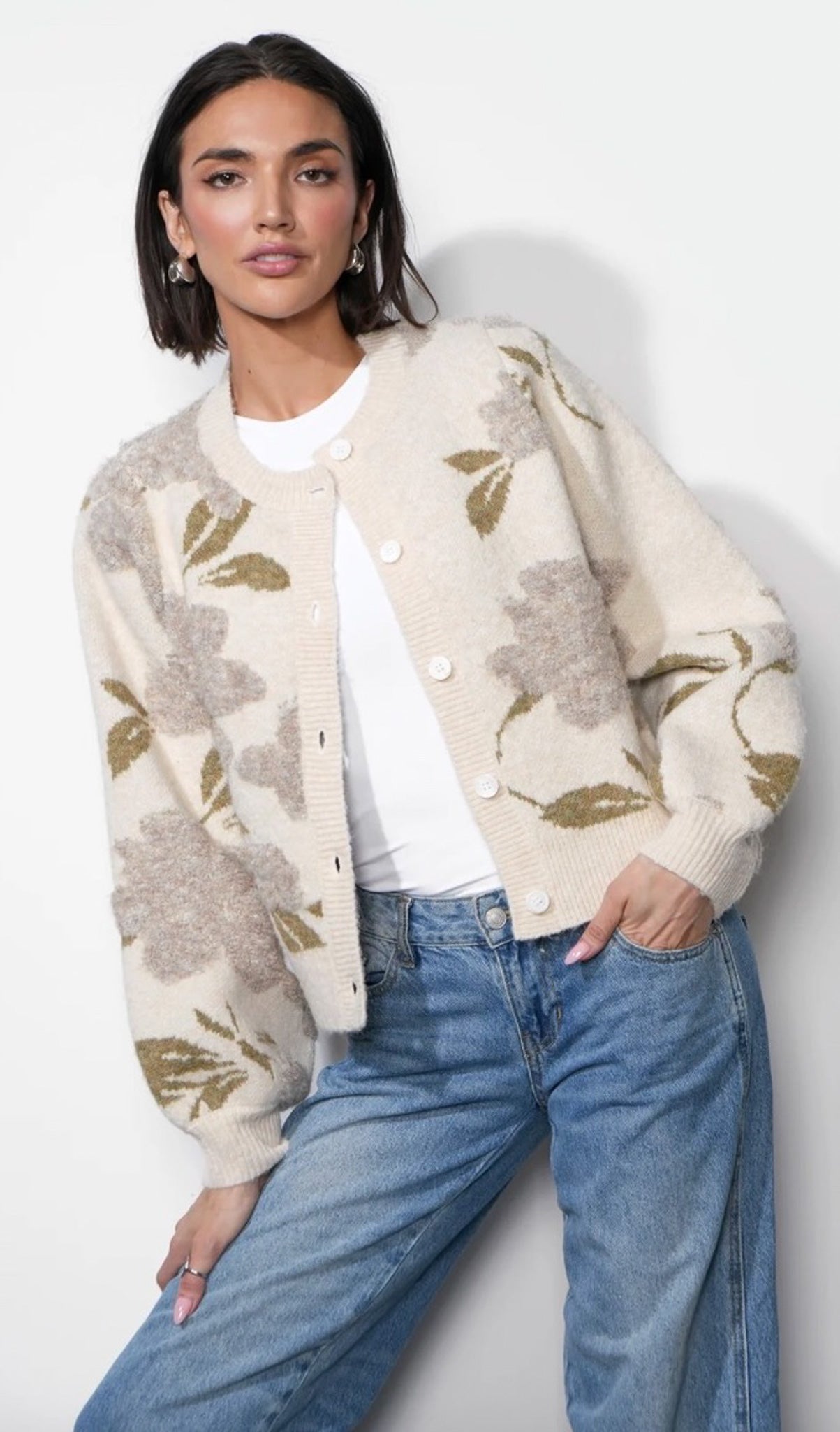 Skylar Cozy Floral Cardigan