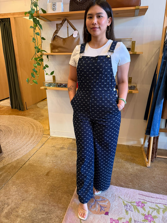 Bow Detail Dark Rinse Overall