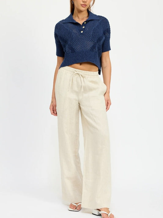 Collard Navy Knit Tip