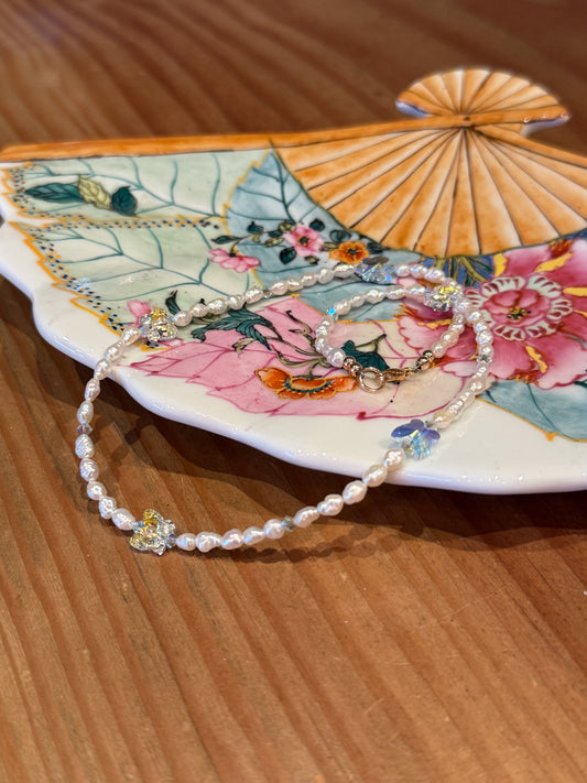 Swarovski Butterfly and Pearl Choker