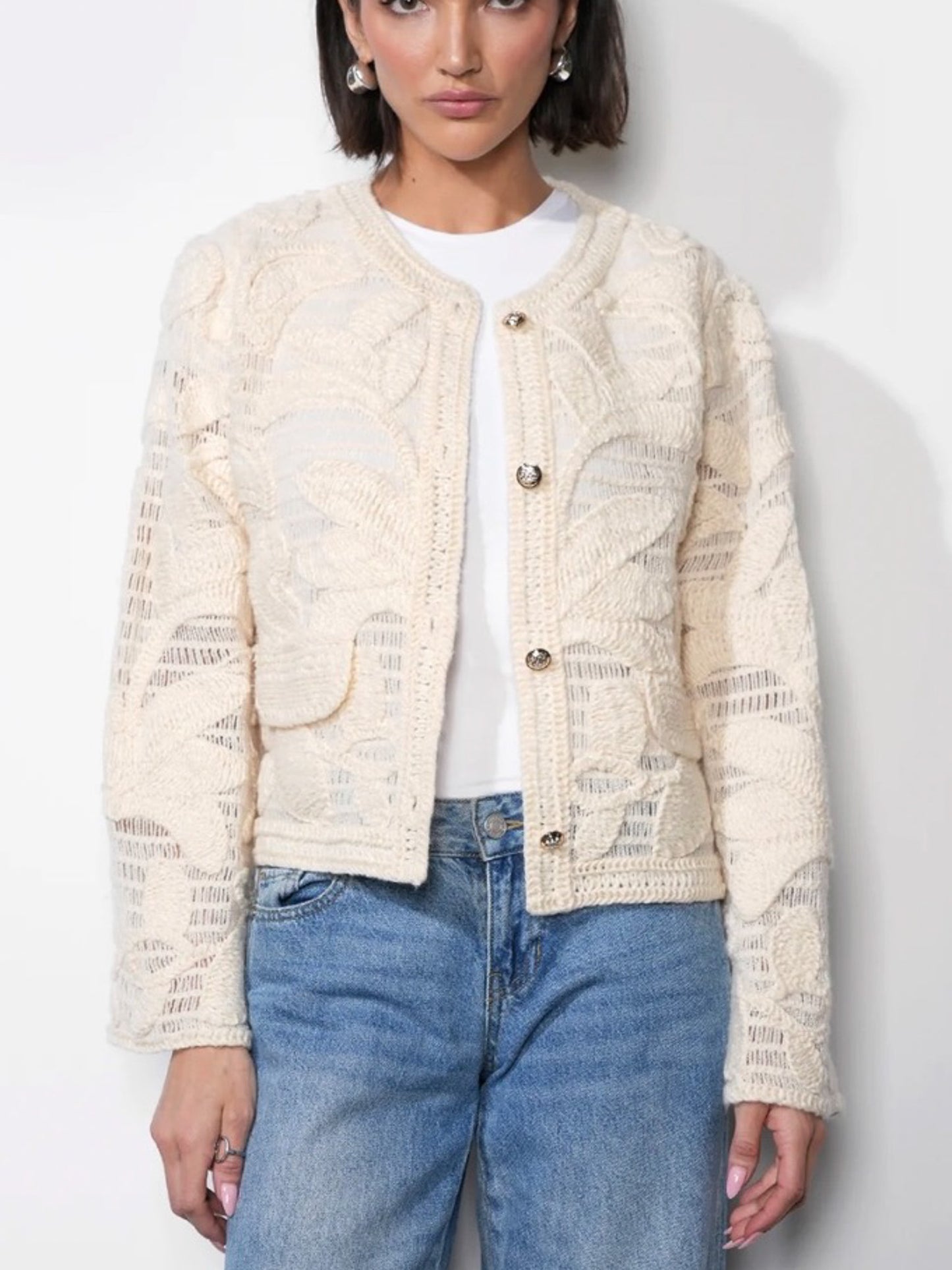 Sutton Open Crochet Cardigan