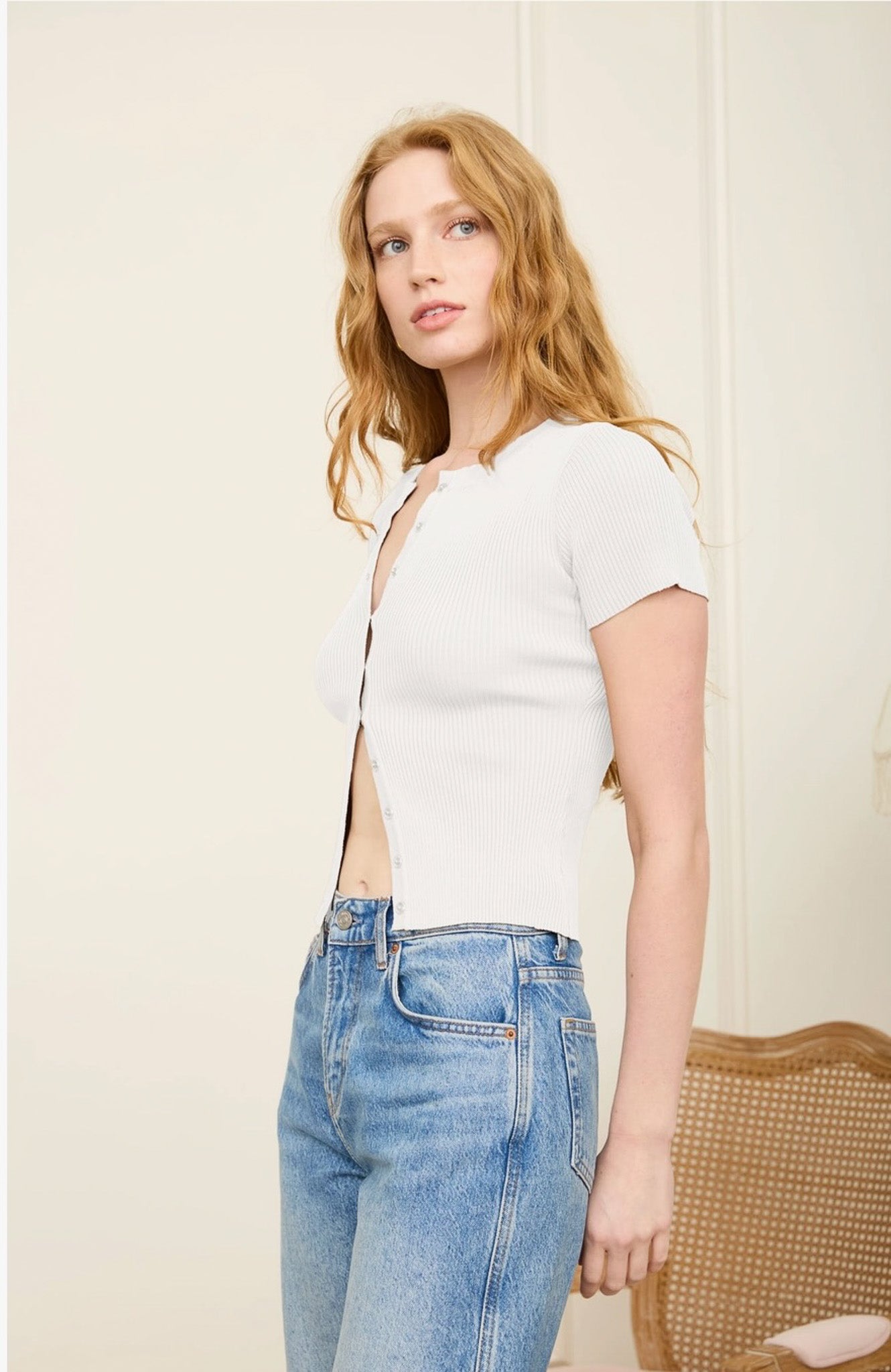 Snap Button Knit Top