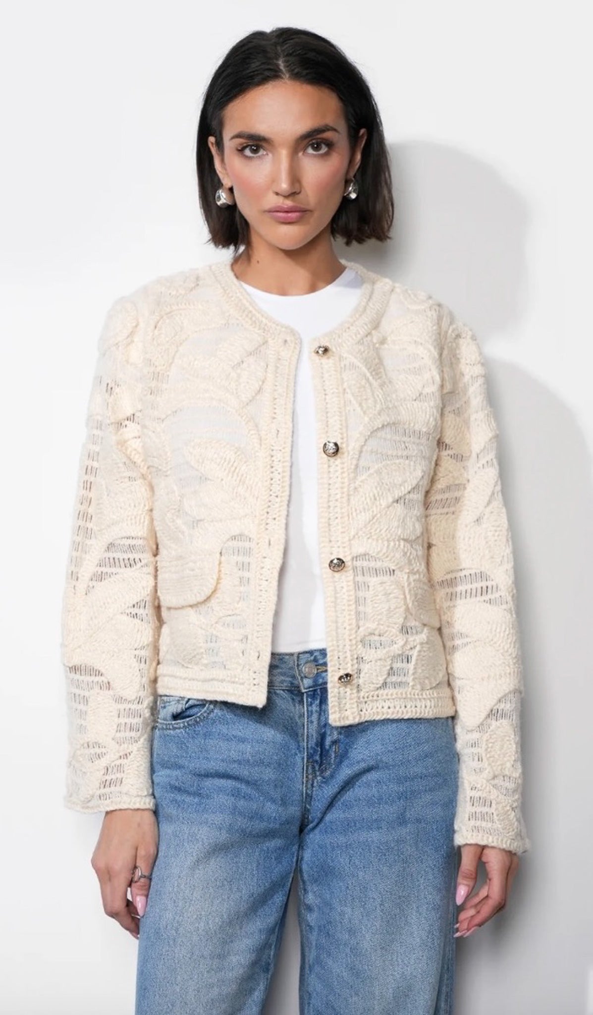 Sutton Open Crochet Cardigan