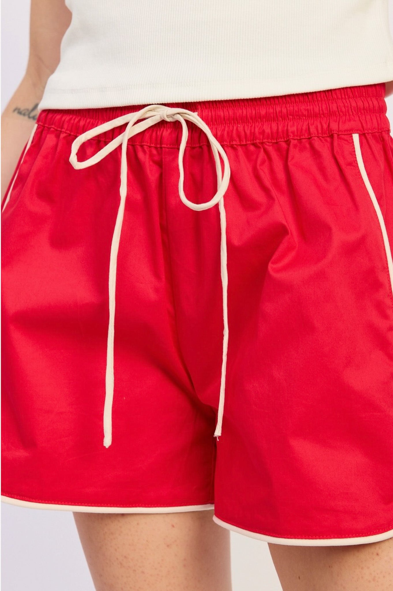Red Track Shorts