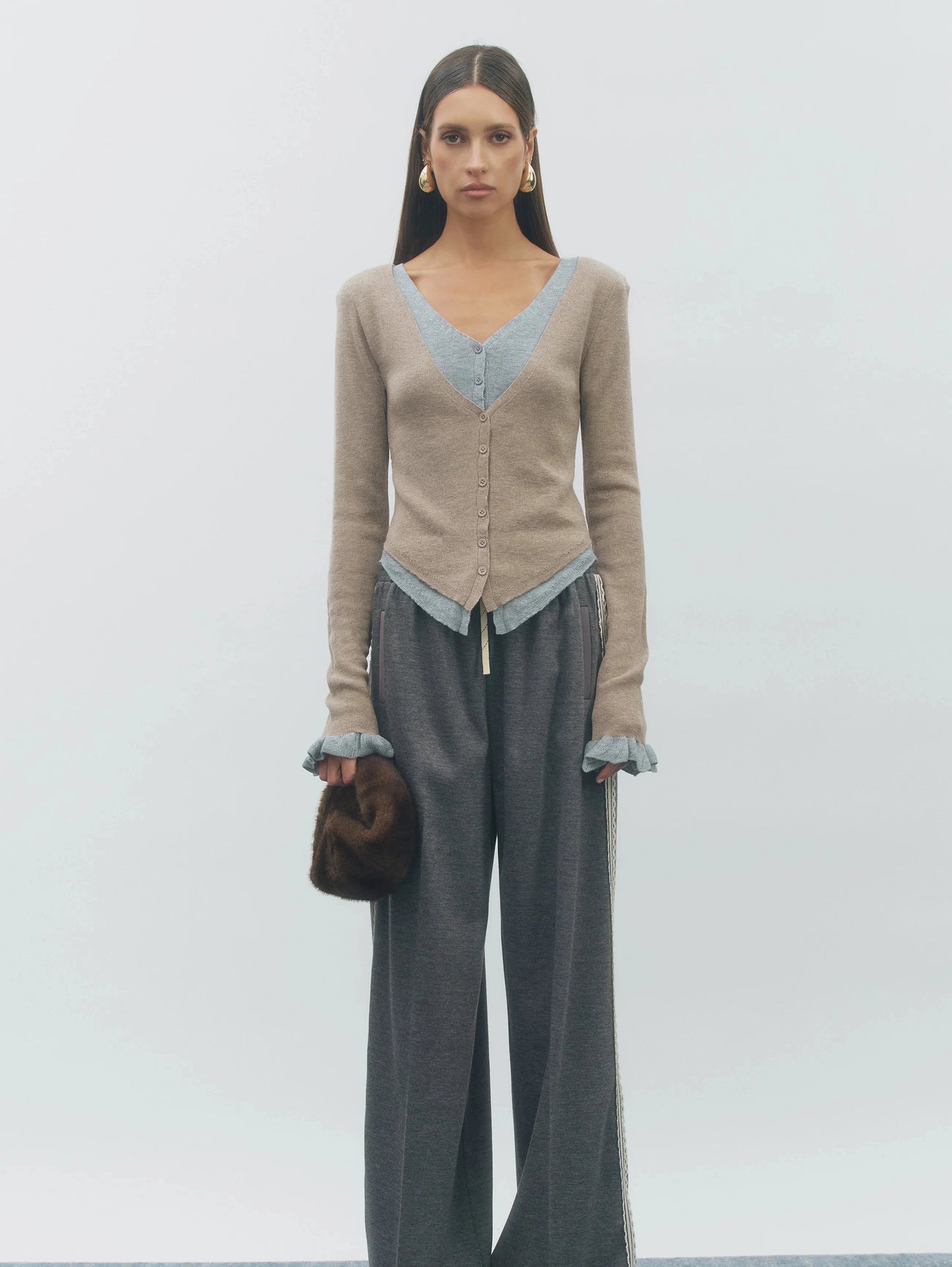 Gina Two Toned Double Layer Cardigan